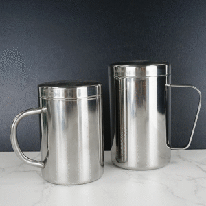 Silver Series-Double Layers Handle Mug